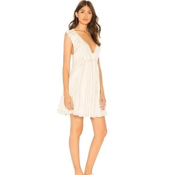 Free People Cactus Flower Mini Dress Size Small Boho Embroidered - Picture 2 of 8